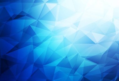 Koyu mavi vektör çokgen çizimi. Üçgenli parlak renkli çizimler. Pankartın için tamamen yeni bir şablon.