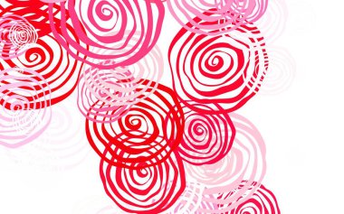 Açık Pembe, kırmızı vektör karalama arkaplanı ve güller. Çiçekli yepyeni renkli bir illüstrasyon. Cep telefonlarının geçmişleri için şablon.