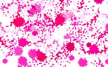Açık pembe vektör karalama arkaplanı çiçekli soyut çizim ve karalama tarzı çiçekler. Web sitesi yöneticileri ve tasarımları için desen.