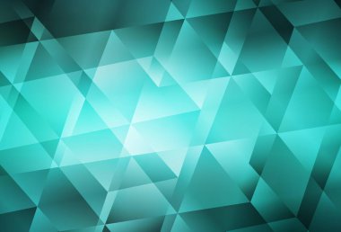 Açık yeşil vektör eğimli üçgenler. Üçgenli renkli soyut çizimler. Arkaplanlarınız için desenli desen.