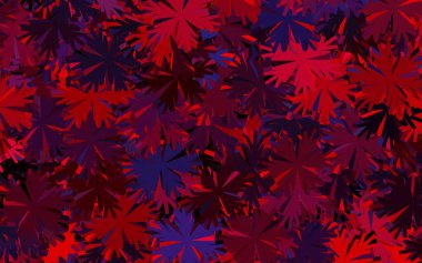 Koyu pembe, kırmızı vektör çiçekli doğal zemin. Karalama tarzında çiçekli renkli bir çizim. Web siteniz için Doodle tasarımı.