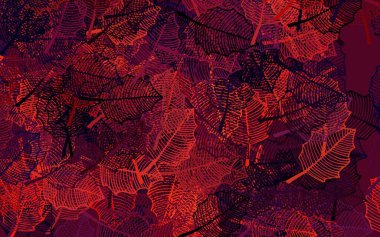 Koyu pembe, yapraklı kırmızı vektör deseni. Yapraklı modern geometrik soyut çizim. İşiniz için yeni tasarım.