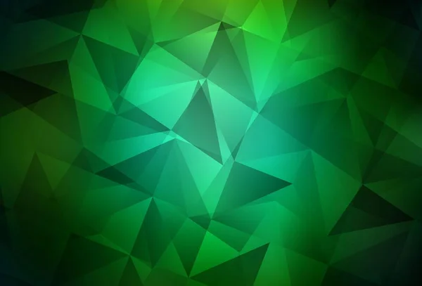 Темно Зеленый Векторный Многоугольный Рисунок Красочная Абстрактная Иллюстрация Треугольниками Шаблон — стоковый вектор