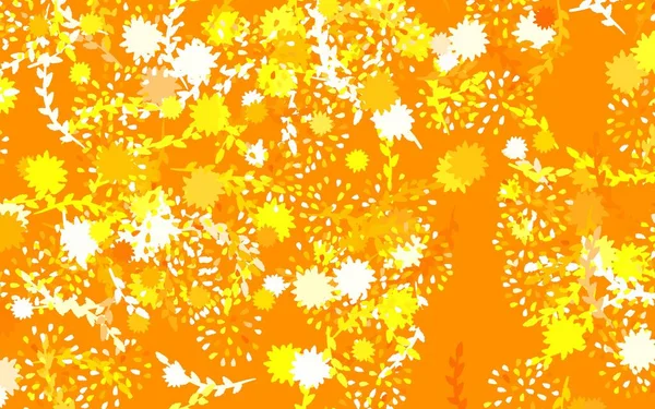 Light Orange Modelo Vetor Doodle Com Flores Flores Com Gradiente — Vetor de Stock