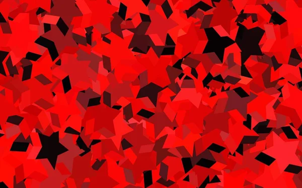 Fondo Vectorial Rojo Oscuro Con Estrellas Pequeñas Grandes Ilustración Abstracta — Vector de stock