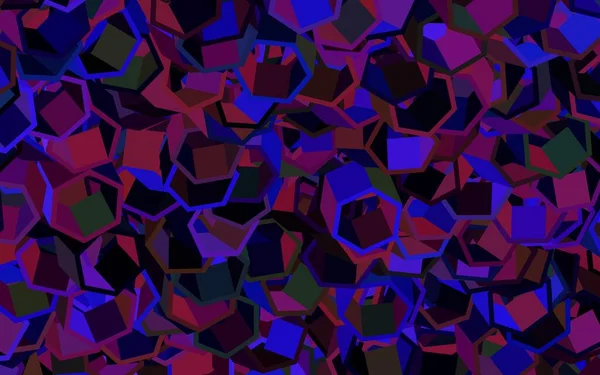 Темно Рожевий Синій Векторний Фон Гексагонами Барвисті Шестикутники Розмитому Тлі — стоковий вектор