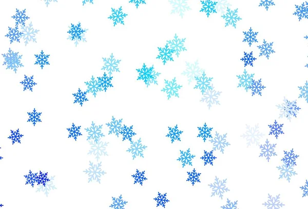 Fond Vectoriel Bleu Clair Avec Beaux Flocons Neige Étoiles Illustration — Image vectorielle