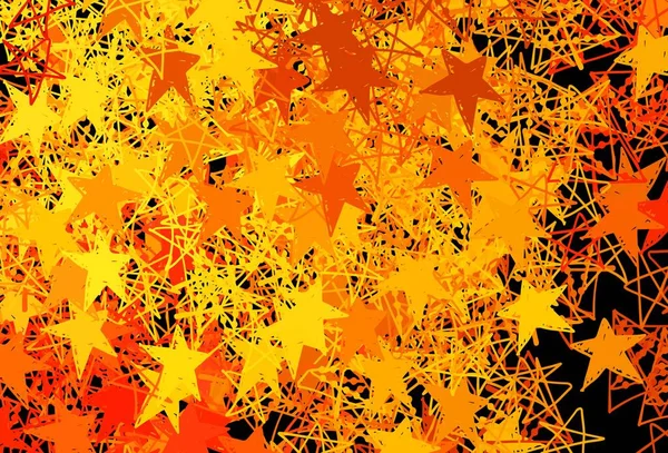 Темно Оранжевая Векторная Текстура Цветными Снежинками Звездами Красочные Снежинки Градиентными — стоковый вектор