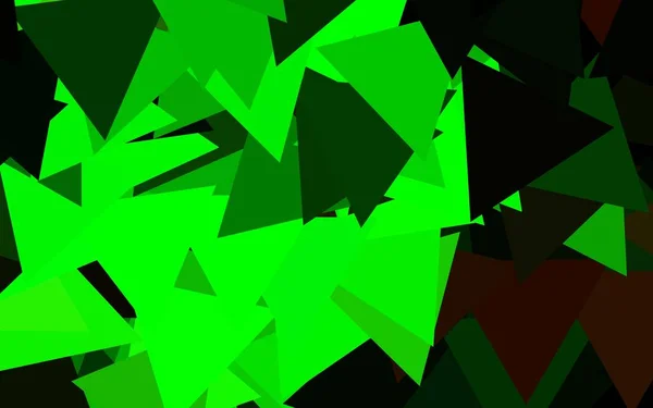 Verde Escuro Fundo Vetorial Amarelo Com Triângulos Glitter Ilustração Abstrata — Vetor de Stock