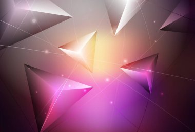 Koyu pembe, sarı vektör üçgen mozaik şablon. Yarım ton şeklinde, üçgenli yaratıcı illüstrasyon. Marka kitabınız için yeni şablon.