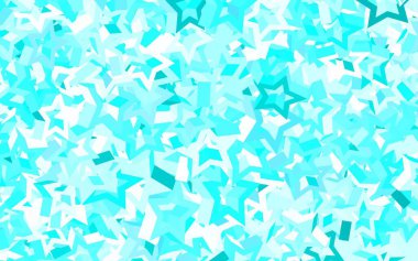 Küçük ve büyük yıldızlı açık yeşil vektör arkaplanı. Yıldızlı modern geometrik soyut çizim. İş ilanınız için akıllı tasarım.