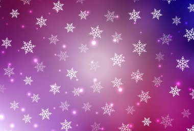 Koyu mor, karnaval tarzında pembe vektör şablonu. Noel özellikleriyle basit bir gradyan çizimi. Reklamlar, posterler, kitap afişleri için desen.