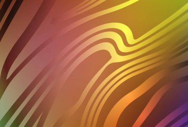 Bükülmüş çizgileri olan çok renkli ışık vektör dokusu. Eğimli çizgileri olan zarif parlak bir illüstrasyon. Cep telefonu ekranları için arkaplan.