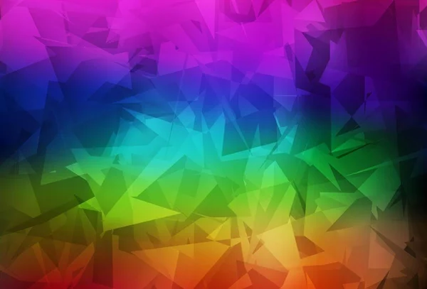 Donker Multicolor Vector Patroon Met Willekeurige Veelhoeken Moderne Abstracte Illustratie — Stockvector