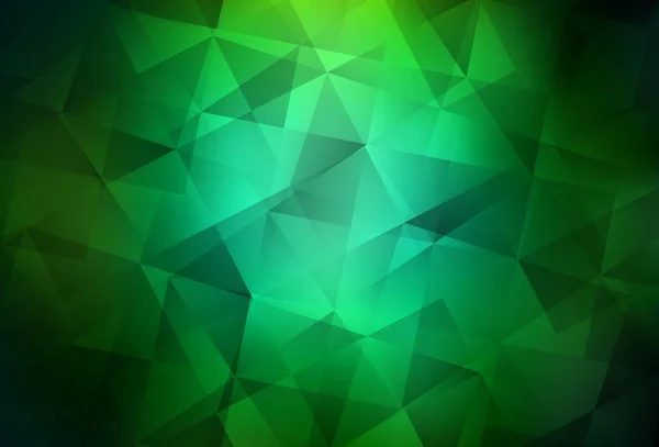 Dunkelgrüne Vektor Abstrakte Polygonale Vorlage Eine Völlig Neue Farbillustration Polygonalen — Stockvektor