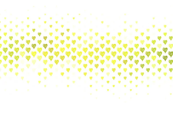 Açık Yeşil Karalama Kalpli Sarı Vektör Şablonu Sevgililer Günü Tarzında — Stok Vektör