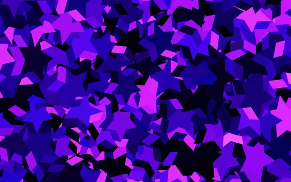 Texture Vectorielle Violet Foncé Avec Belles Étoiles Étoiles Sur Fond — Image vectorielle