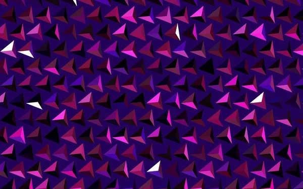 Modèle Vectoriel Violet Foncé Rose Avec Cristaux Triangles Design Décoratif — Image vectorielle