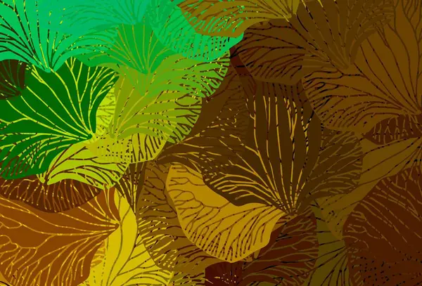 Светло Зеленый Желтый Векторный Фон Цветами Иллюстрация Красочными Градиентными Формами — стоковый вектор
