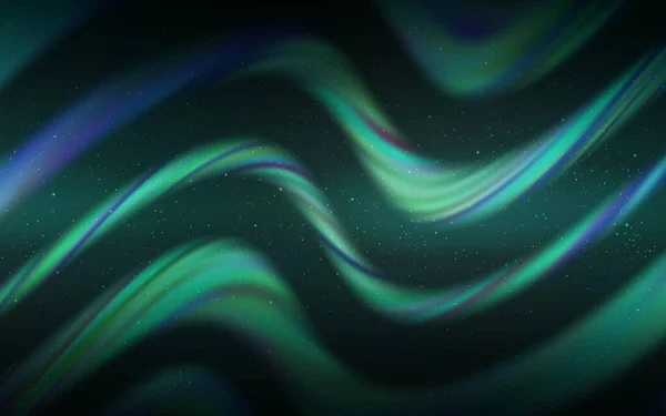 Diseño Vectorial Verde Oscuro Con Estrellas Cósmicas Ilustración Brillante Con — Vector de stock