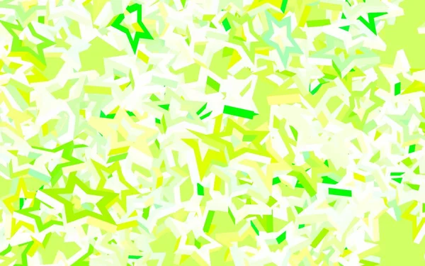 Світло Зелений Жовта Векторна Текстура Красивими Зірками Декоративна Яскрава Ілюстрація — стоковий вектор