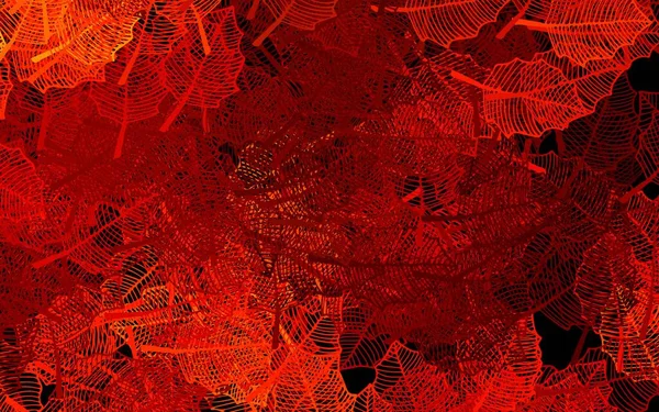 Темно Оранжевый Векторный Фон Листьями Абстрактная Иллюстрация Листьями Цветами Стиле — стоковый вектор