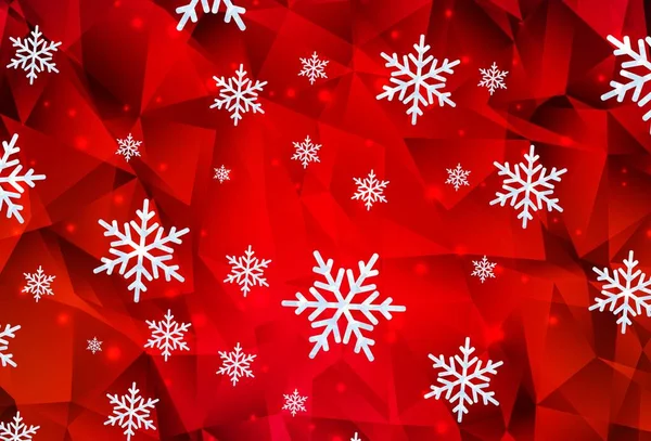 Ανοιχτό Κόκκινο Διάνυσμα Πρότυπο Νιφάδες Πάγου Αστέρια Πολύχρωμο Νιφάδες Χιονιού — Διανυσματικό Αρχείο