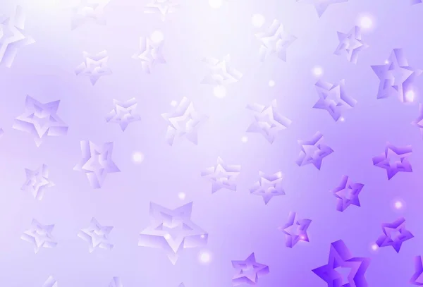 Hellviolette Vektortextur Mit Schönen Sternen Leuchtend Farbige Illustration Mit Sternen — Stockvektor
