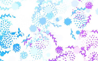 Açık pembe, mavi vektör soyut desenli çiçekler beyaz arkaplanda Sketchy karalama çiçekleri. İşiniz için yeni tasarım.