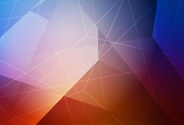 Açık mavi, üçgenli kırmızı vektör arkaplan. Üçgen şekilli ışıltılı soyut çizimler. İşiniz için en iyi akıllı tasarım.