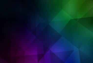 Dark Multicolor vektörü üçgen arkaplan parlıyor. Üçgenli renkli soyut çizimler. Marka kitabınız için yeni şablon.