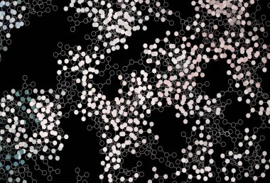 Koyu pembe, yapay zeka ağlı yeşil vektör deseni. Yapay zekanın bağlantı ve noktalarıyla soyut illüstrasyon. Siber yeniliklerin tasviri için tasarım.