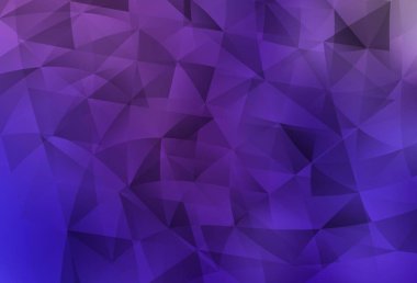 Açık Mor, pembe vektör arkaplanı ve çokgen tarzı. Üçgenli soyut gradyan çizimi. Broşürler, broşürler için desen