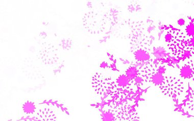 Açık pembe vektör, çiçekli zarif şablon, güller. Çiçekli modern soyut illüstrasyon. Duvar kağıtları, boyama kitapları için desen.