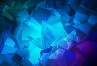 Koyu pembe, mavi vektör çokgen desen. Üçgenli modern soyut çizim. Broşürünüz için yepyeni bir tasarım..