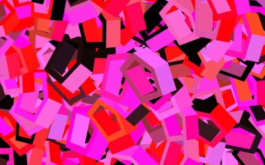 Koyu pembe, sarı vektör dokusu ve renkli altıgenler. Altıgenli soyut bir tasarım. Reklamlar, broşürler için desen.