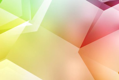 Açık yeşil, kırmızı vektör soyut mozaik arkaplan. Zarif üçgenleri olan soyut çizimler. Broşürünüz için yepyeni bir tasarım..