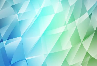 Açık mavi, yeşil vektör soyut çokgen arkaplan. Zarif üçgenleri olan soyut çizimler. Bir markanın arkaplanı için desen.