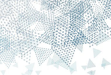 Işık Mavisi çizgileri ve daireleri olan vektör düzeni. Noktalı, soyut şekilli dekoratif tasarım. Web siteleri için desen.