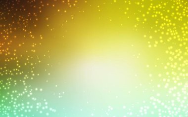 Açık yeşil, Samanyolu yıldızlı sarı vektör dokusu. Renkli kozmik yıldızlı soyut çizimler. İş ilanınız için akıllı tasarım.