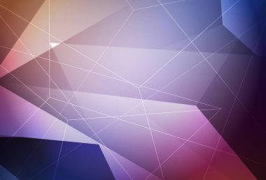 Açık mavi, kırmızı vektör desenli çokgen. Renkli üçgenlerin olduğu bir resim. Web siteniz için basit tasarım.