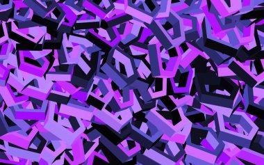 Renkli altıgenli koyu mor vektör dokusu. Renkli altıgenli soyut illüstrasyon. Reklamlar, broşürler için desen.