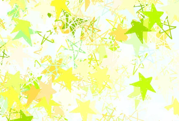 Açık Mavi Parlak Yıldızlı Sarı Vektör Düzeni Soyut Şablondaki Yıldızlarla — Stok Vektör
