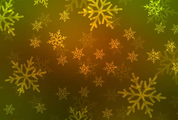Темно Зеленый Желтый Векторный Узор Рождественском Стиле Абстрактная Градиентная Иллюстрация — стоковый вектор
