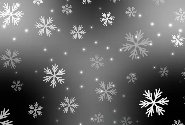 色の雪片 星とライトグレーのベクトルテクスチャ クリスマススタイルで雪とグラデーションカラフルなイラスト 新年の背景のテンプレート — ストックベクタ