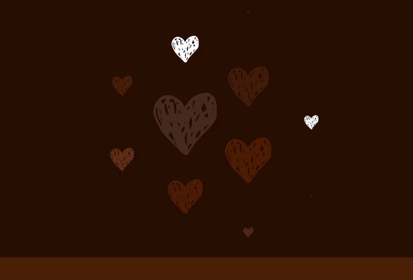 Ανοιχτό Καφέ Διάνυσμα Πρότυπο Καρδιές Doodle Όμορφες Καρδιές Στυλ Εορτασμού — Διανυσματικό Αρχείο