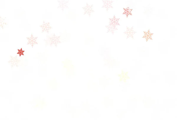 Světle Červená Vektorová Textura Barevnými Sněhovými Vločkami Hvězdy Glitter Abstraktní — Stockový vektor