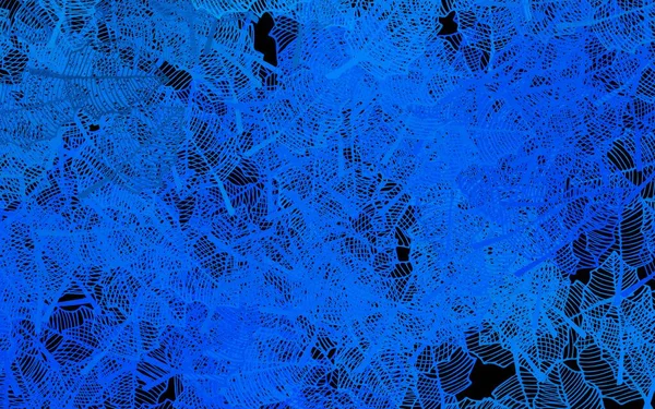 Sfondo Astratto Vettoriale Blu Scuro Con Foglie Illustrazione Astratta Glitter — Vettoriale Stock