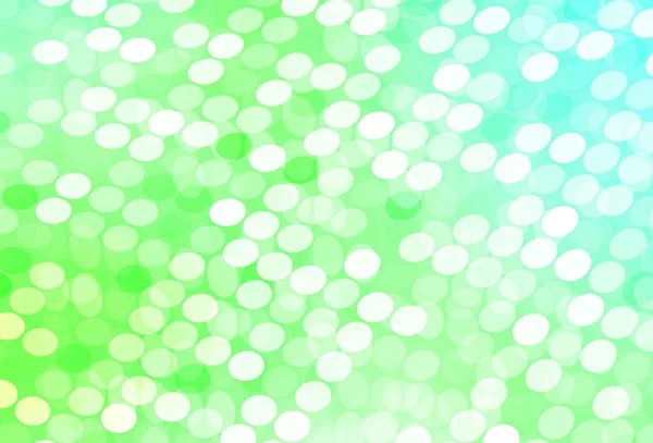 Ljusgrön Vektor Mall Med Cirklar Abstrakt Illustration Med Färgade Bubblor — Stock vektor