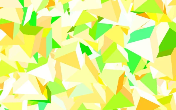 Světle Zelená Žlutý Vektorový Vzor Polygonálním Stylem Trojúhelníky Abstraktním Pozadí — Stockový vektor